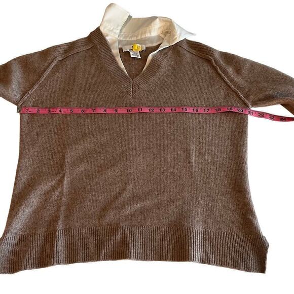 Magaschoni Cashmere sweater Size medium color pebble heather/ivory - Picture 12 of 12